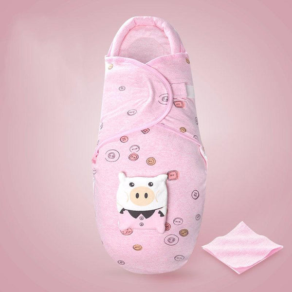 Sac de couchage rose avec petit cochon pour emmailloter bébé