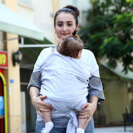 Echarpe de portage blanc à nouage facile pour bébé