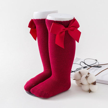 Paire de chaussette rouge avec noeuds de papillon pour bébé - Mon Petit Ange