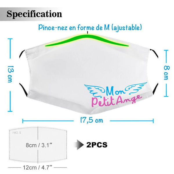 Masque de protection réutilisable pour enfant de plus de 2 ans - Mon Petit Ange