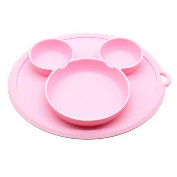 bol en silicone compartimenté pour bébé rose