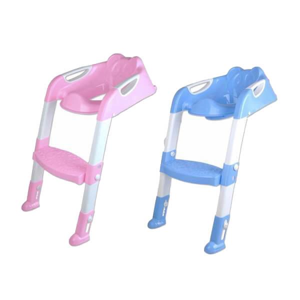 Réducteur de toilette bleu et rose avec marche pied pour enfant