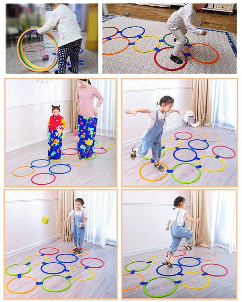Kit De 10 Cerceaux De Marelle - 38cm - Polyéthylène Souple - Pour Jeux Intérieur/extérieur Enfants