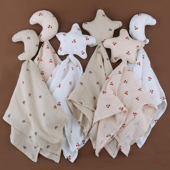 Doudou pour bébé en forme de lune et étoile - Mon Petit Ange