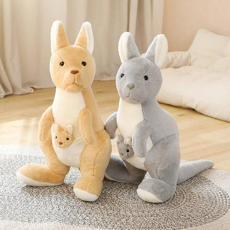 Maman kangourou en peluche avec son bébé - Mon Petit Ange