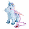 Licorne en peluche interactive bleu