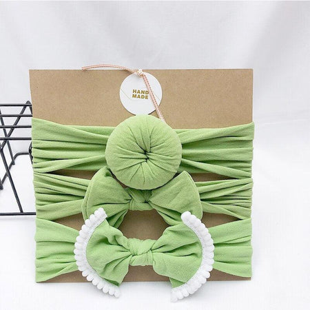 Bandeau fille couleur vert (lot de 3) - Mon Petit Ange