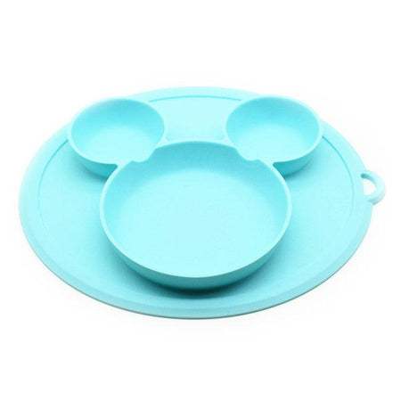 Plateau repas compartimenté en silicone pour bébé bleu