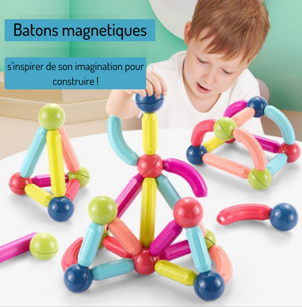 Jouet Bâton Magnétique Construction Enfants Aimants Créatif Éducatif  Science