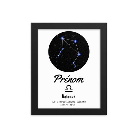 tableau personnalisé prénom de signe astrologique balance