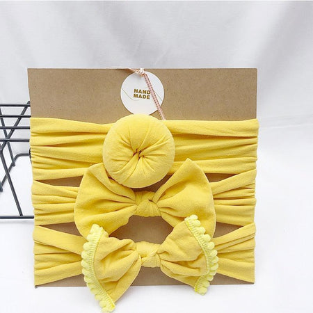 Bandeau fille couleur jaune de plusieurs formes (lot de 3) - Mon Petit Ange