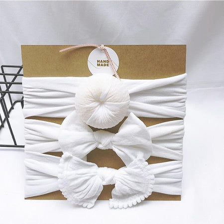 Bandeau fille blanc avec plusieurs formes (lot de 3) - Mon Petit Ange